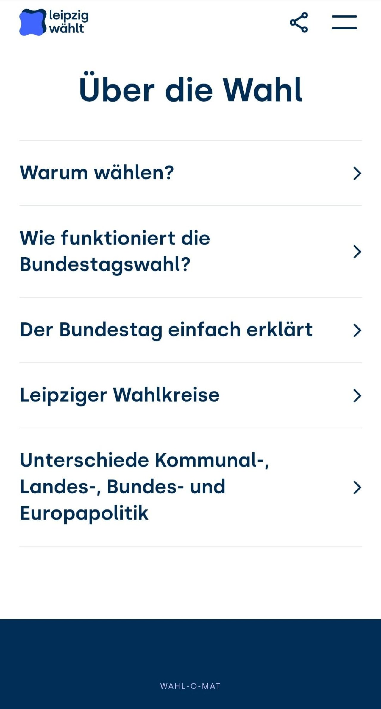Screenshot von www.leipzig-wählt.de des Info-Bereichs 